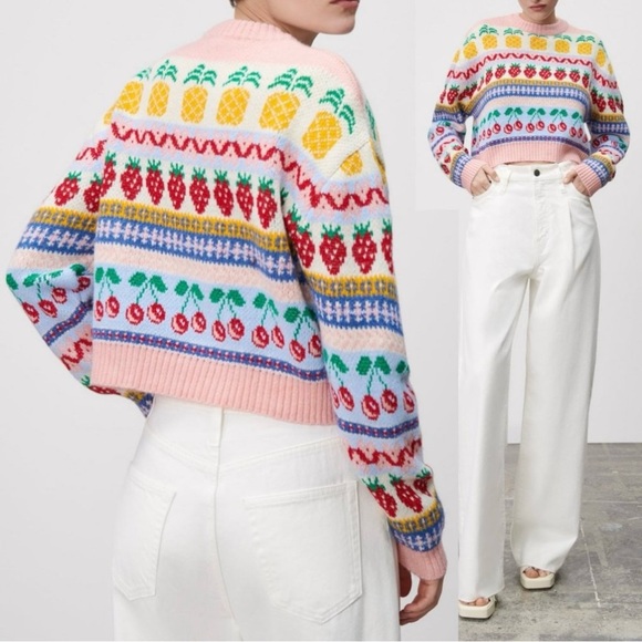Zara Fruit Jacquard Sweater - Picture 2 of 6